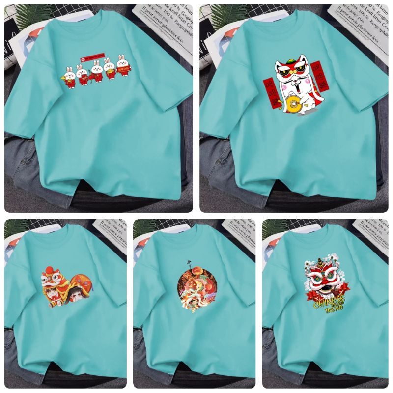 KAOS CEWEK JUMBO ATASAN TOSKA IMLEK 2023 GONG XI FA CAI KELINCI LUCU