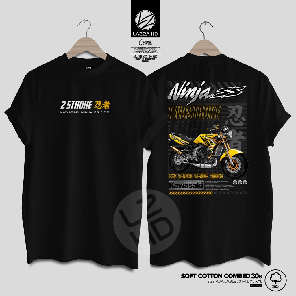 Kaos Baju Distro 2 STROKE ORIGINAL KAWASAKI NINJA 150 R SS OLD SUPER KIPS 2 TAK INDONESIA Terlaris L