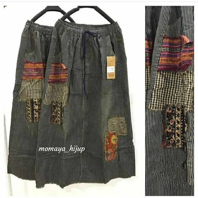 Stripe Jeans Skirt (import)