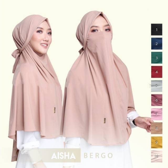 Aisha bergo / bergo masker / bergo niqob / bergo cadar / jilbab masker / jilbab instan / hijab insta
