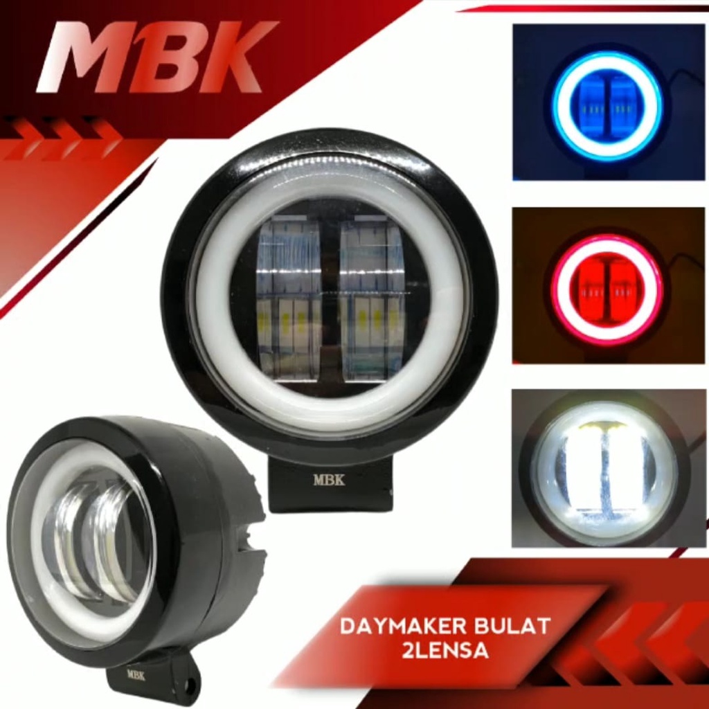 Lampu Tembak Sorot LED 4D Mata Lensa CWL 2 Model Bulat 20Watt AE 12-80Volt merah biru model flash