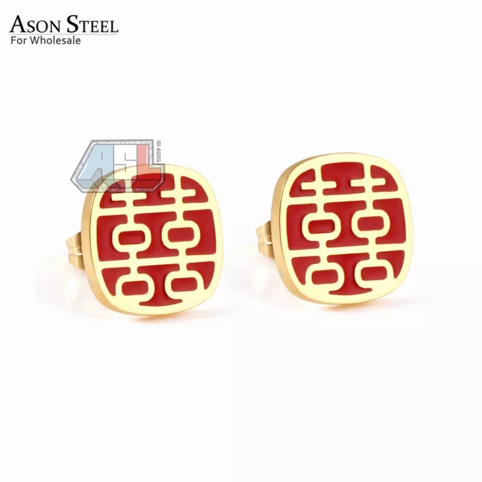 Anting Happy Gold Plated 14k | Anting Wanita Lapis Emas