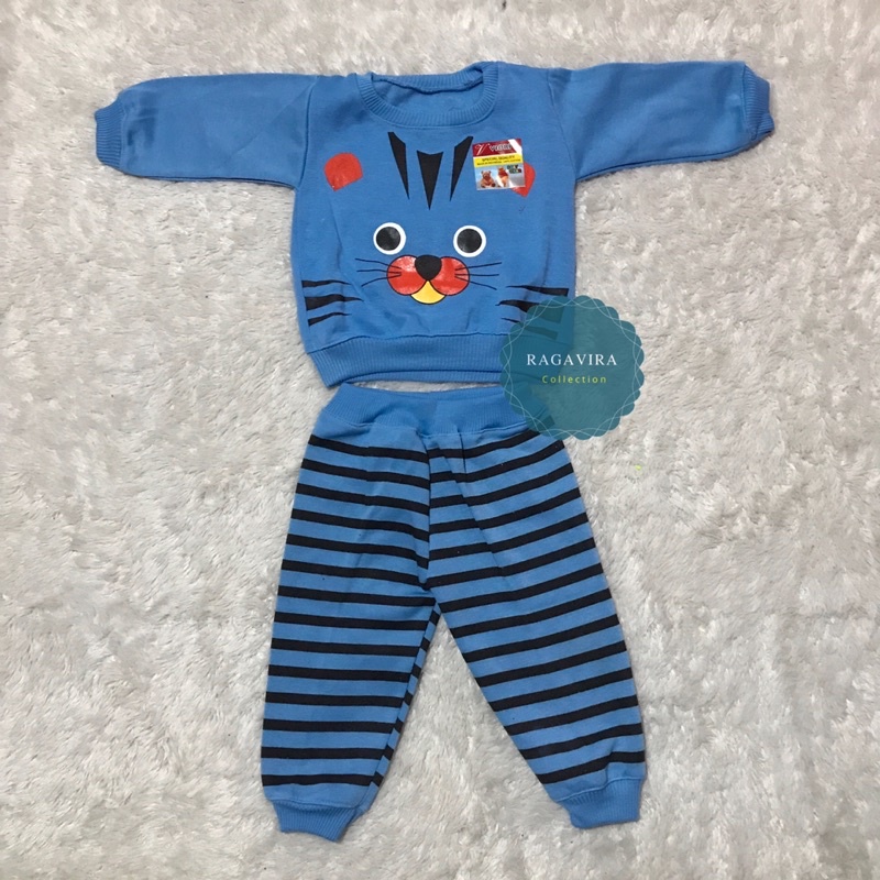 sweater bayi motif kucing belang Setelan 2-18 Bulan (RG075)