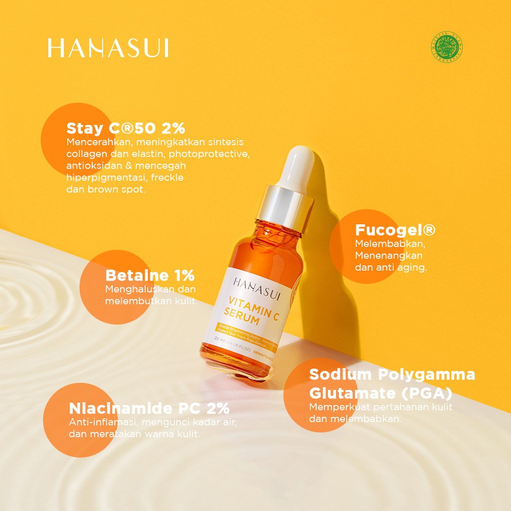 [ORI] Hanasui Serum Orange Vitamin C (Orange) Mencerahkan Kulit Wajah  Antioksidan  Collagen BPOM Kemasan Baru