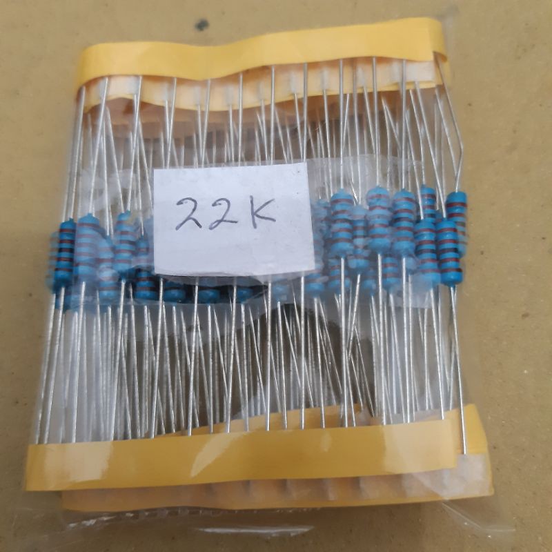 Resistor 22K 1/2W metal film taiwan 100biji