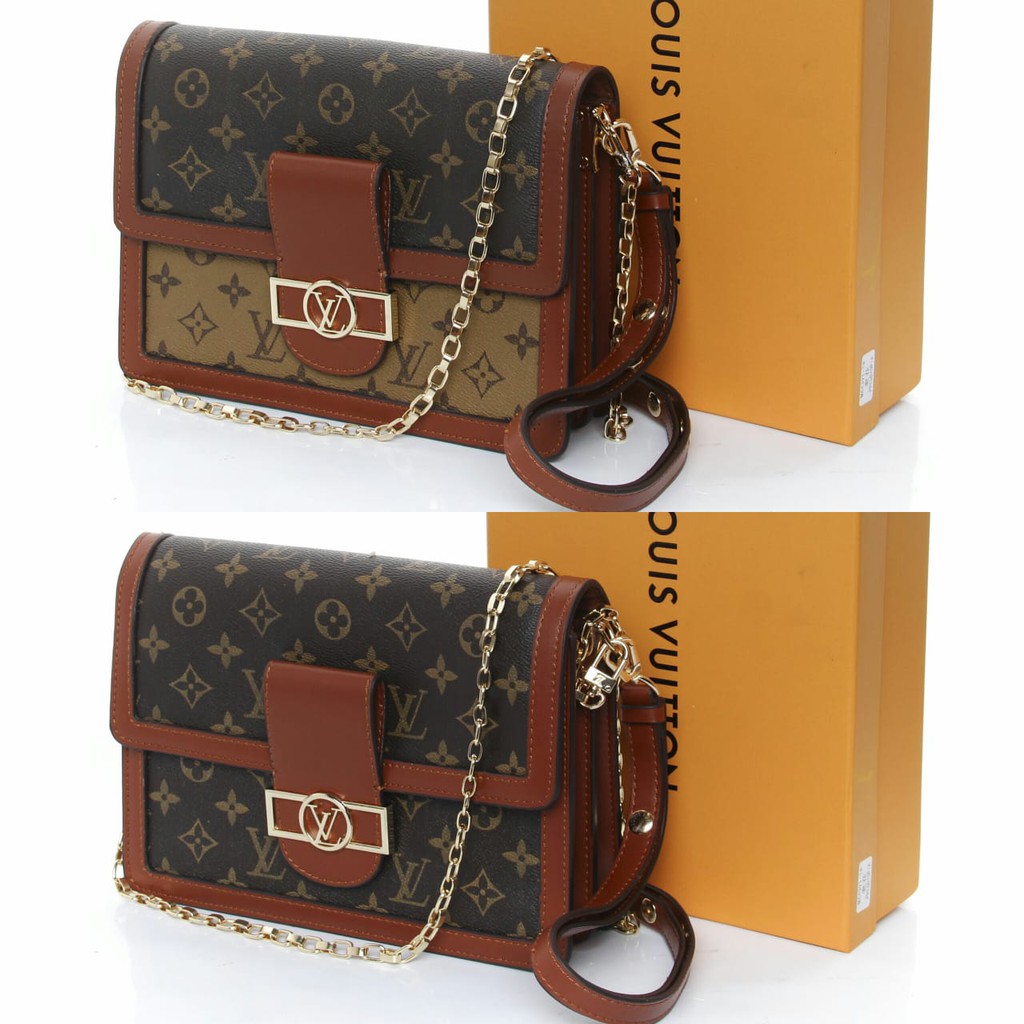 Supplier Tas Branded Tas LV Dauphine MM Canvas Seprem Box 44391-1