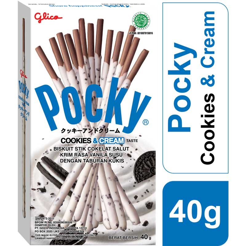 Glico Pocky Stick Biscuit Double Choco / Cookies &amp; Cream / Strawberry / Chocolate / Choco Banana