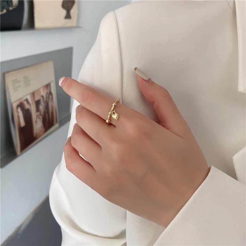 Korean Style Classic Heart-shaped Ring for Women