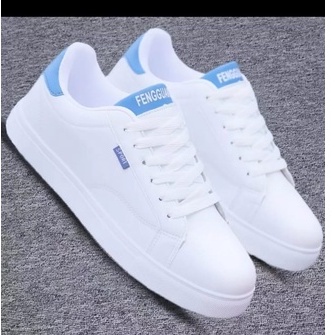 Sepatu pria casual sepatu putih pria sneakers putih HK-PUTIH BIRU