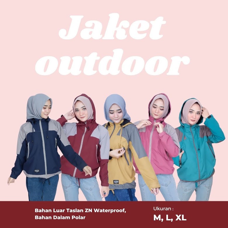 ORIGINAL AMZ Jaket Parasut Hoodie Wanita Dan Pria Terbaru Kekinian Jacket Cewek Motor Gunung Outdoor Olah Raga Sport Anti Air Angin Waterproof M L XL XXL