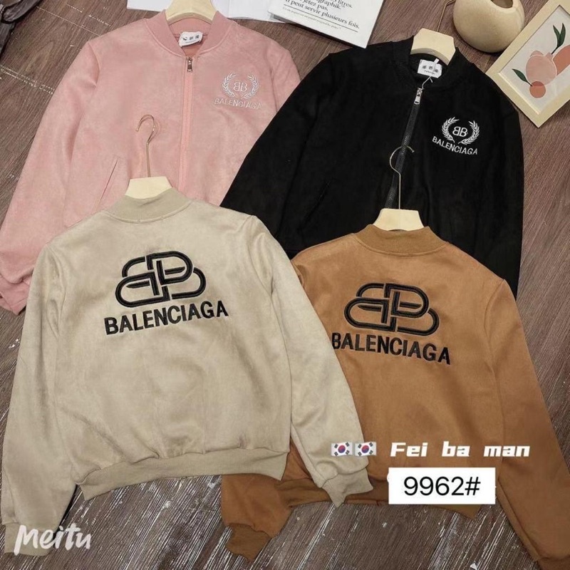 Balenciaga jaket suede import/switer suede wanita