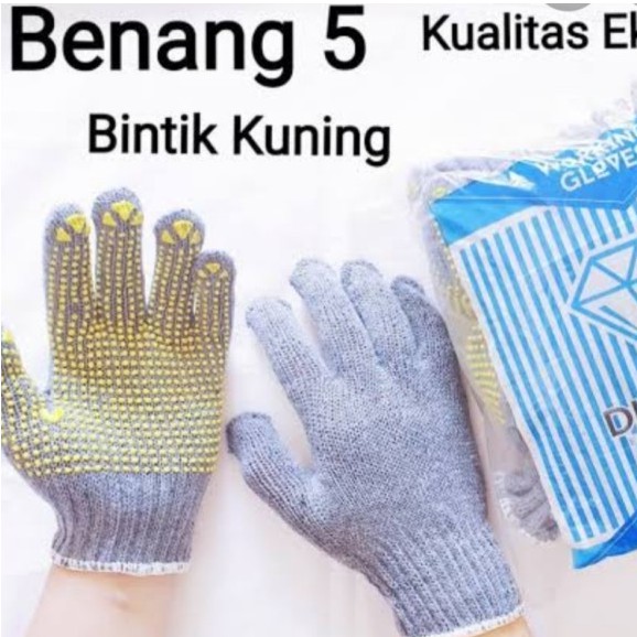 3Pasang Sarung Tangan Tukang Proyek Bintik Kerja Diamond Antislip Working Safety Glove Murah W710