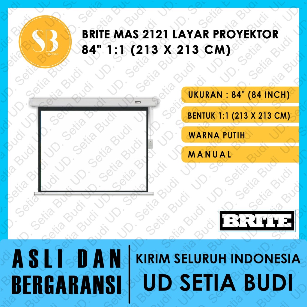 Layar Proyektor Manual BRITE 84 inch 1-1 MAS-2121 Screen Projector