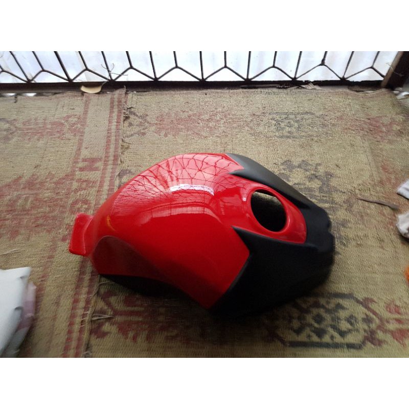 Cover tangki ninja 250fi old kondom tanki model BMW merah