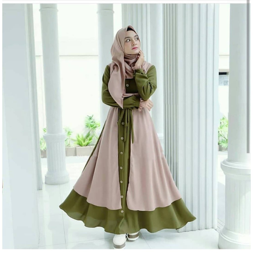 Olivia Syari Plus Hijab Gamis Syari Wanita Terbaru Gamis Murah Gamis Busui Free Pashmina Shopee Indonesia