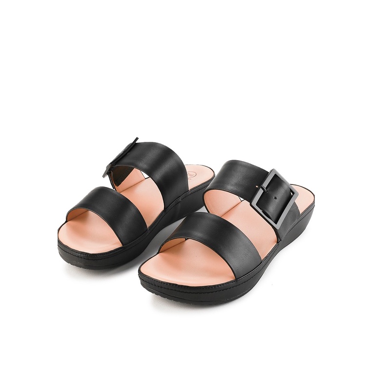 SANDAL SLIDE HUSH PUPPIES WANITA ORIGINAL CASUAL WEDGES KULIT HW41