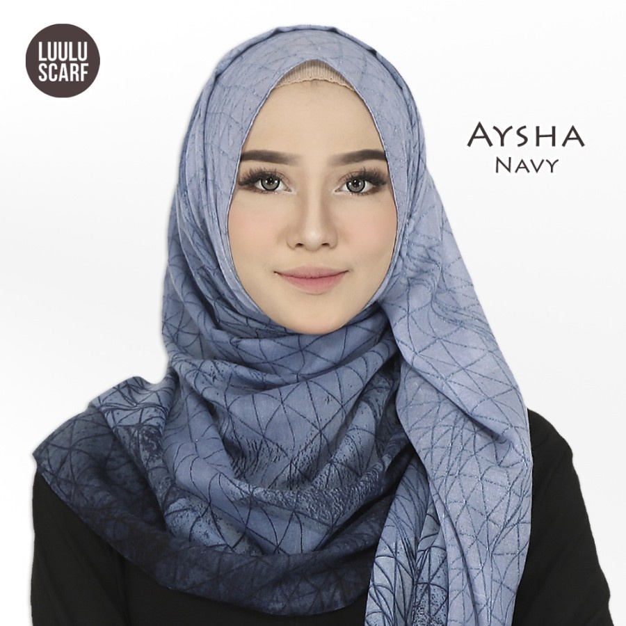 Hijab Pashmina Import Motif AYSHA Paris Premium - Luulu Scraf