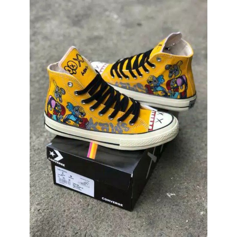 [BEST SELLER ] SEPATU CONVERSE High 70s x KAWS COMPANION YELLOW IMPORT VIETNAM