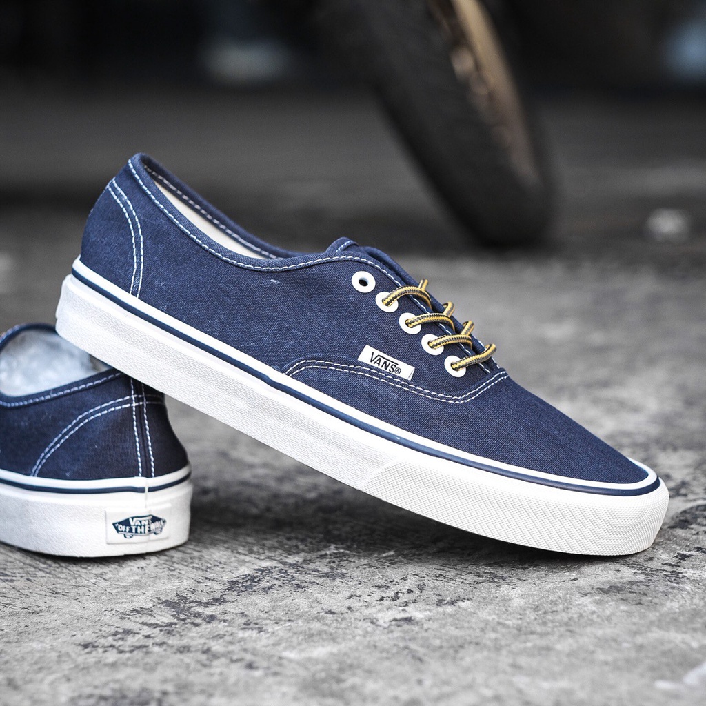 VANS AUTHENTIC x J CREW WORN CANVAS “NAVY” ORIGINAL 100%