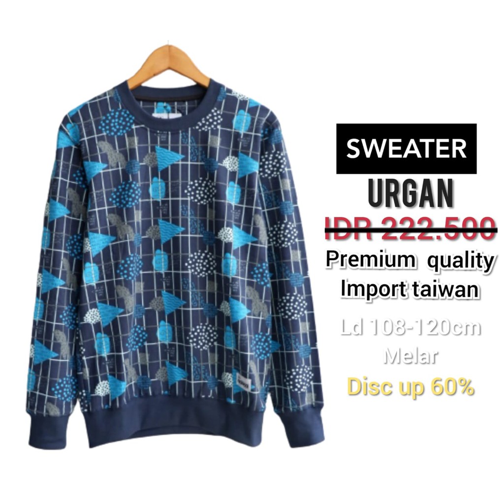 Sweatshirt Polos URGAN ORG Sweater Motif Sweater Cewek Sweater Cotton Premium