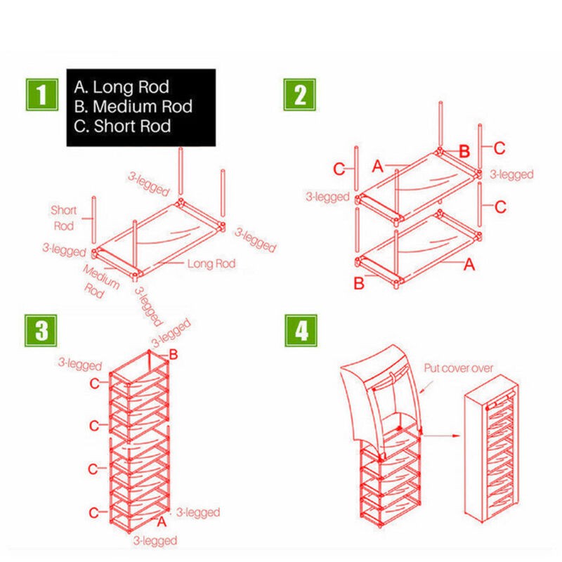 SHENAR RAK SEPATU/SHOE RACK  KAIN NON WOVEN ADA RESLETING DI KEDUA SISI