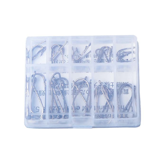 Mata Pancing Mata Kail Pancing 50Pcs Hooks + Box Ukuran #3 - #12 Murah