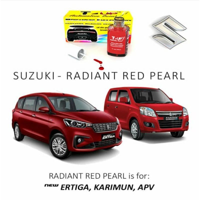 T-UP CAT OLES SUZUKI RADIANT RED PEARL CONTOH CAT MERAH SUZUKI SAMPLE CAT RADIANT RED SUZUKI CAT