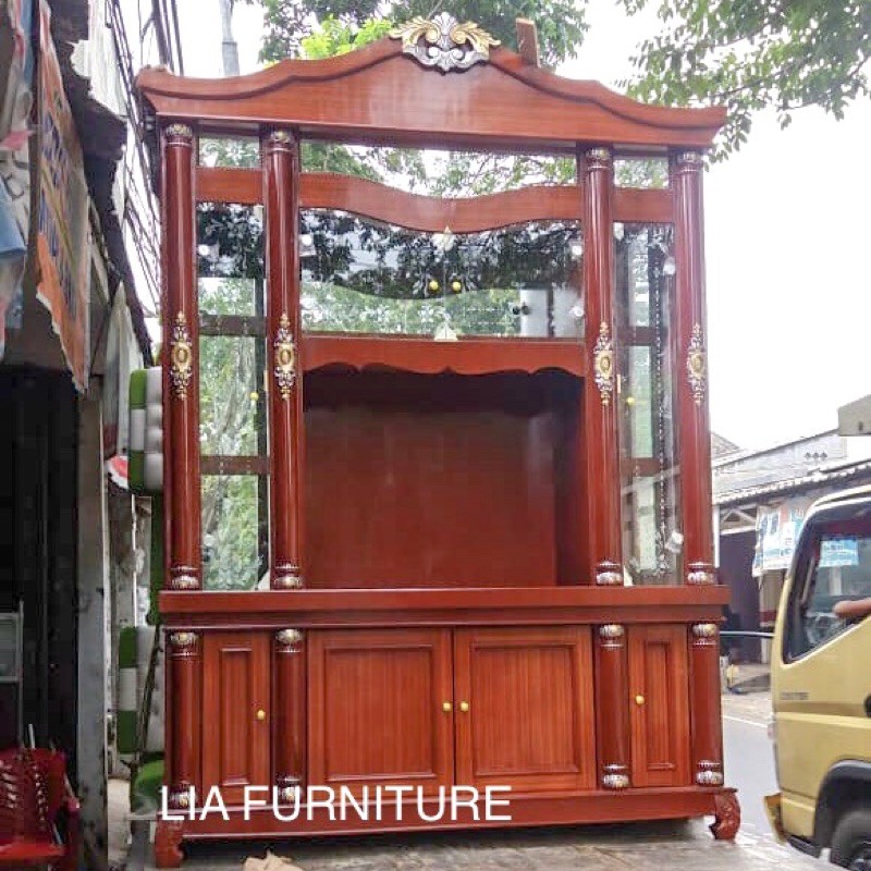 LEMARI PAJANGAN TV + KACA 4 PINTU