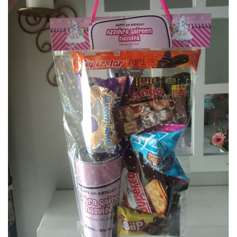 

LABEL SNACK ULANG TAHUN ANAK CUSTOM LABEL BINGKISAN ULANG TAHUN TOPPER BAG SNACK