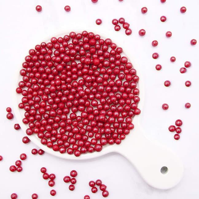 

fto.,!!854 30G MUTIARA PEARL RED MERAH MINI SPRINKLES EDIBLE CAKE KUE BANYAK ART