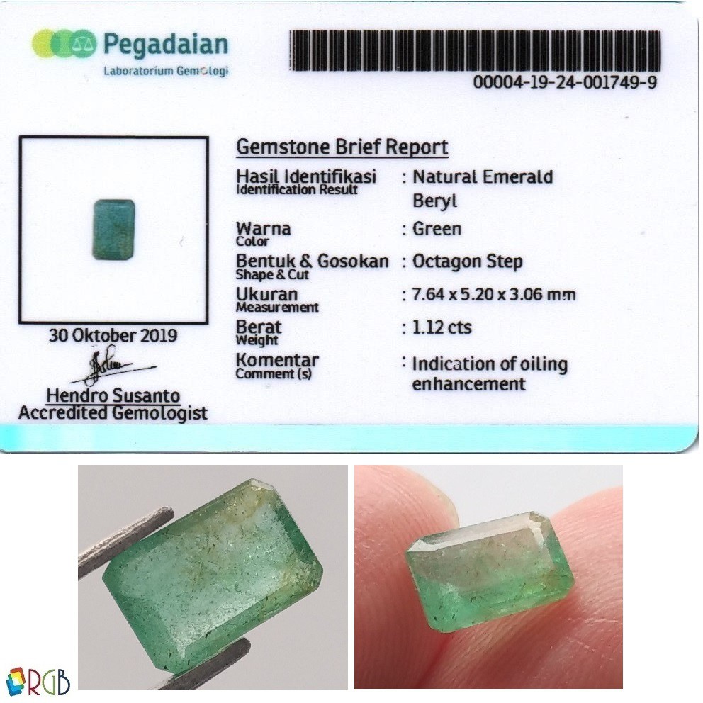 Natural Emerald 1.12 Ct - Muzo Colombia