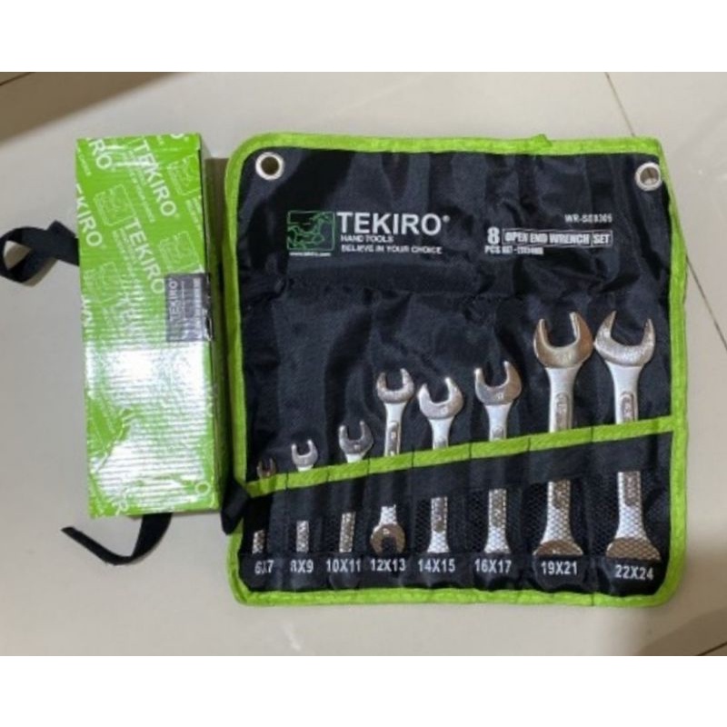 KUNCI PAS SET 8 PCS 6-24MM TEKIRO / OPEN END WRENCH SET