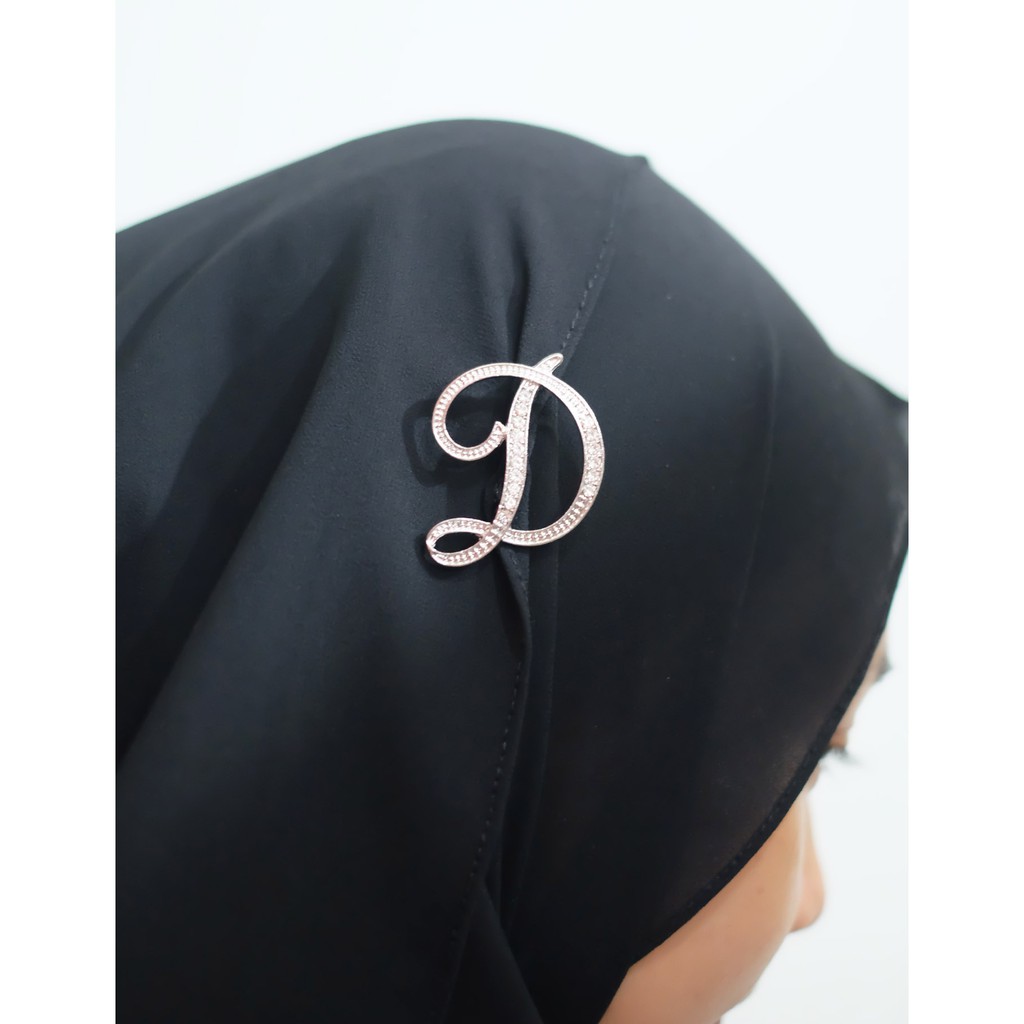 MURMURE.ID | SILVER BROS HURUF ALFABET TUSPIN HIJAB BROS NAMA JILBAB WARNA SILVER PART 1 JW026-7