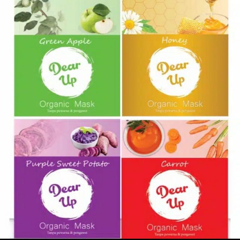 MASKER MURAH ORGANIK BPOM DEAR UP ORGANIC FACE