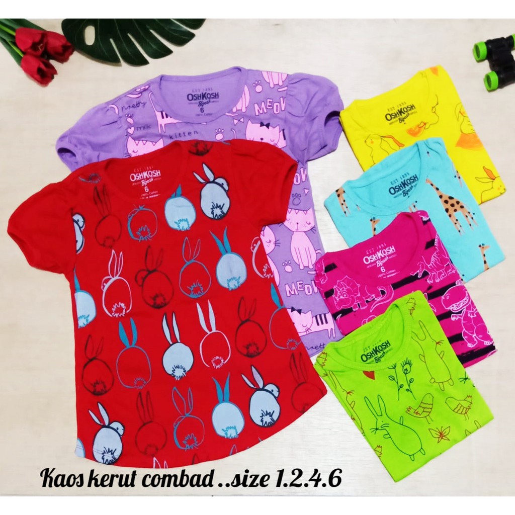 Paket 3pcs Kaos Ozkos Girl Kerut Premium paket RANDOM 59rb get 3pcs Kaos Anak Baju anak Murah