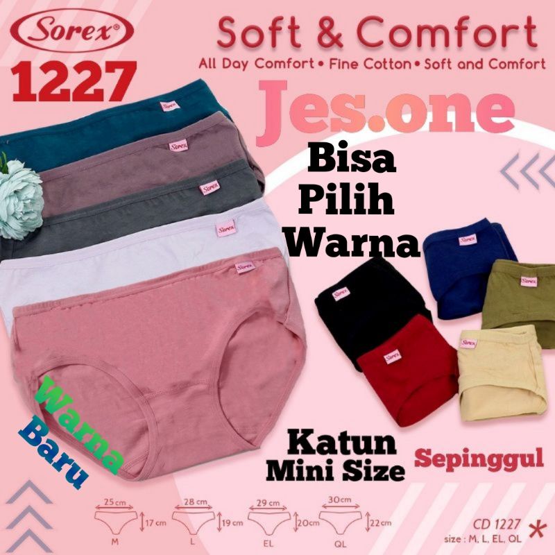 Sorex 1227 CD Celana Dalam Wanita Mini Sepinggul Katun sz M - 2XL