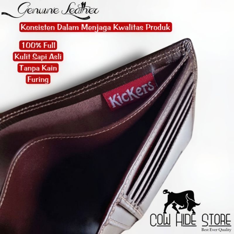 Dompet Pria Kulit Asli Bifold Up Emboss Kickers - 15 Slot-6