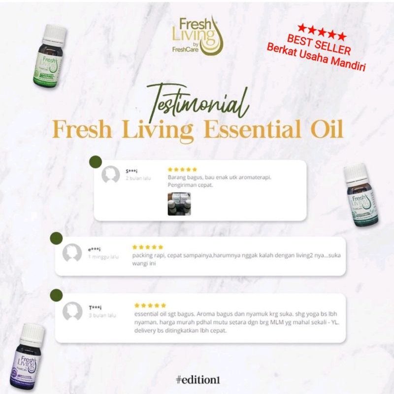 FreshLiving Essensial Oil 10ml by Fresh Care Termurah,Terlaris &amp; 100% Original