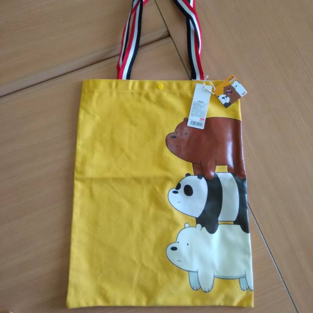 tote bag we bare bears miniso