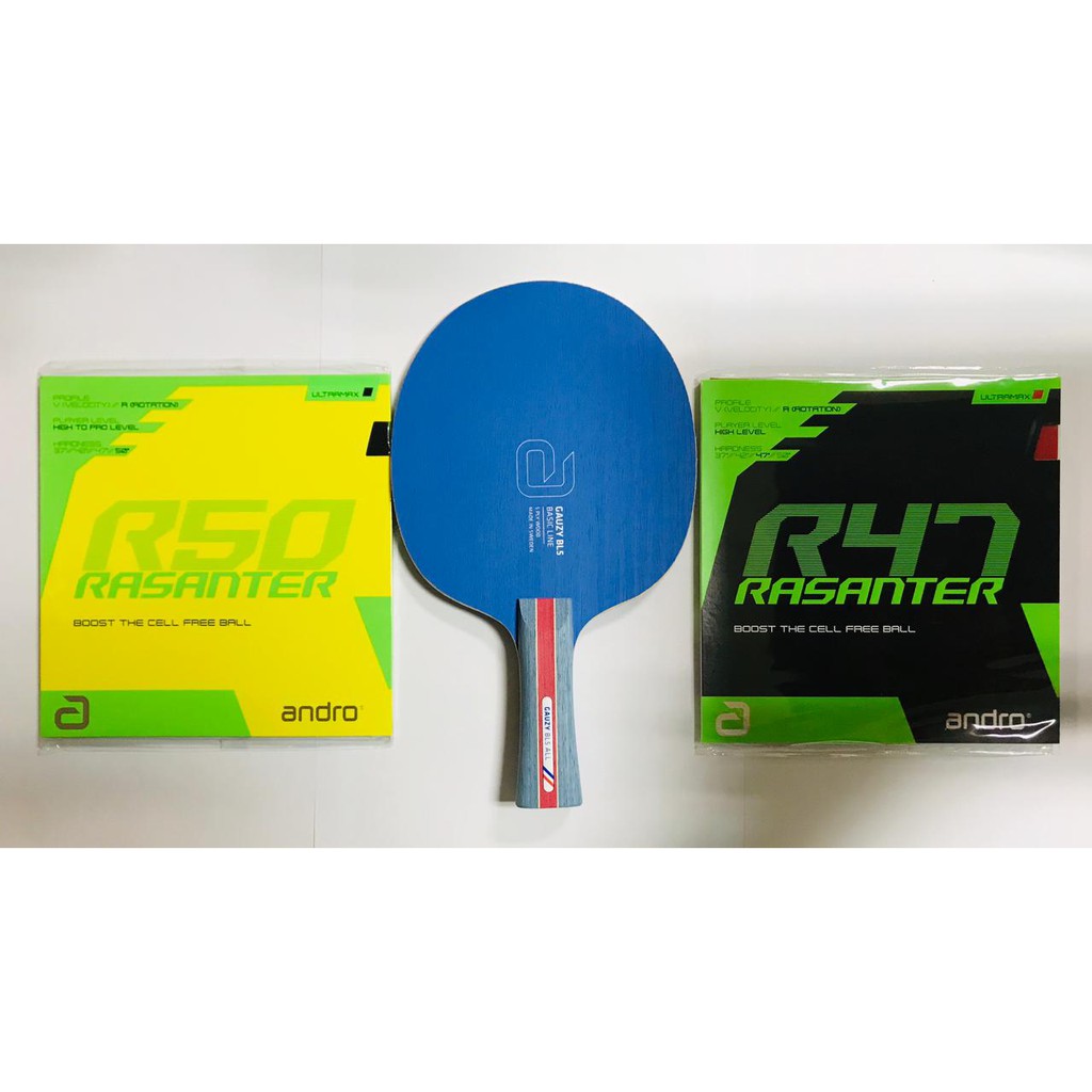 Setup Bat Tenis Meja Andro Gauzy BL5 Rasanter R50 R47 Full Set