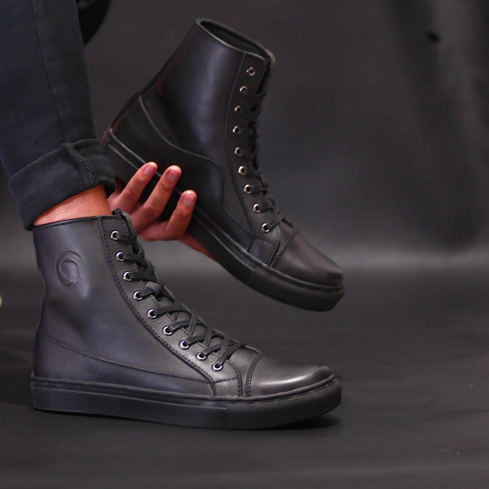 VALDEMAR FULL BLACK (KULIT ASLI) |ManNeedMe x Greata| Sepatu Boots Pria Casual Boot ORIGINAL