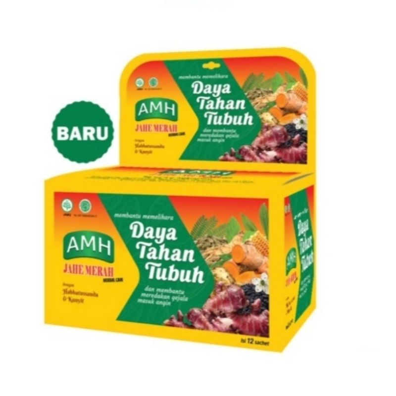 

AMH JAHE MERAH HERBAL CAIR DAYA TAHAN TUBUH 1 BOX ISI 12 SACHET