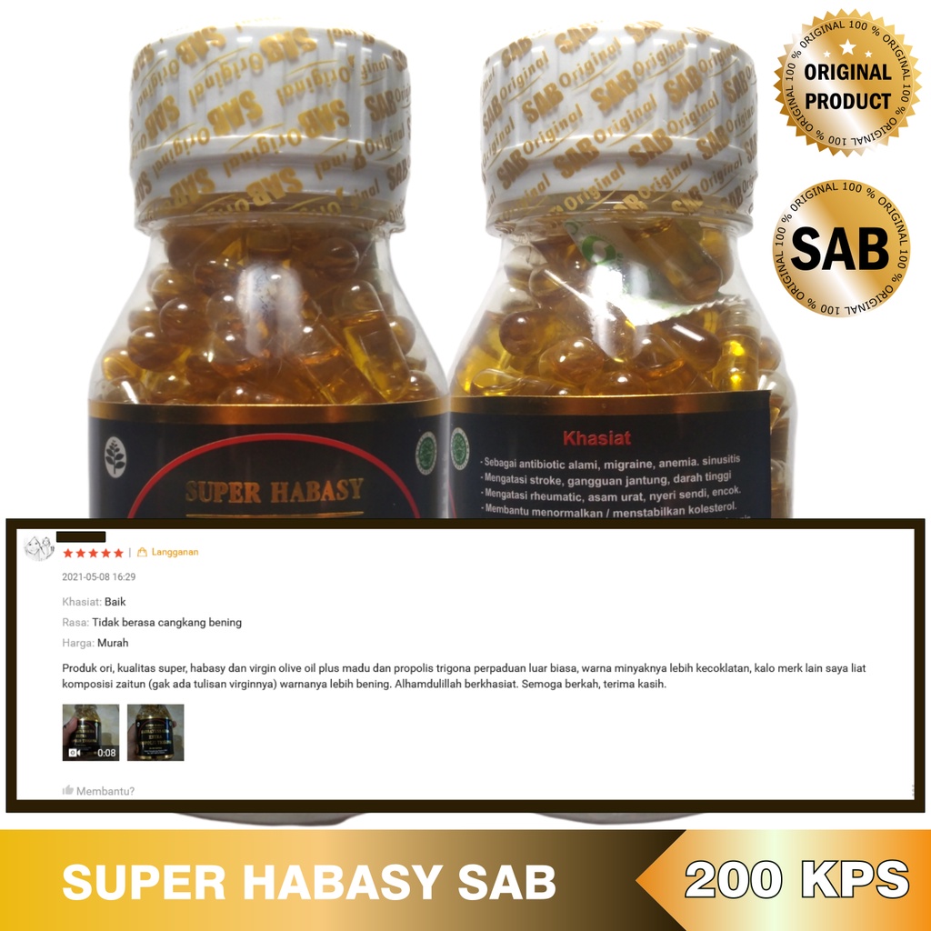 Habbatussauda extra Propolis Trigona Super Habasy 200kapsul Original