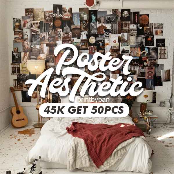 (50 LEMBAR) Wallpaper Poster Dinding Aesthetic A4/A5/A6 - Wall Decor Dekorasi Dinding Kamar Tidur - 