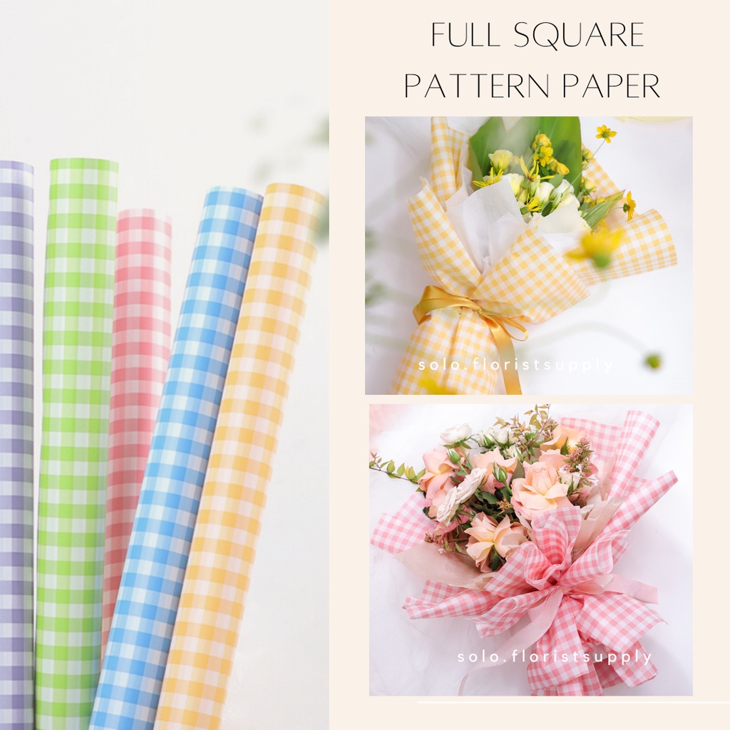 

FULL SQUARE PATTERN FLOWER WRAPPING CELLOPHANE MOTIF KOTAK GRID KERTAS KADO KOTAK KECIL FLORAL WRAPPING BUKET CRAFT PAPER GIFT PAPER KERTAS BUNGA FLORIST WATERPROOF PAPER NON WOVEN PAPER PASTEL PAPER BUKET WISUDA MONEY BOUQUET KERTAS MOTIF WARNA GOLD