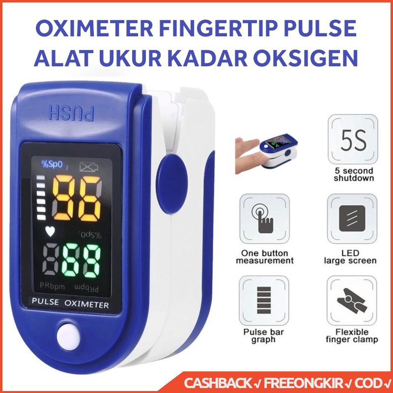 Oximeter Fingertip Pulse Alat Ukur Kadar Oksigen Pengukur Detak Jantung Oxymeter LK87
