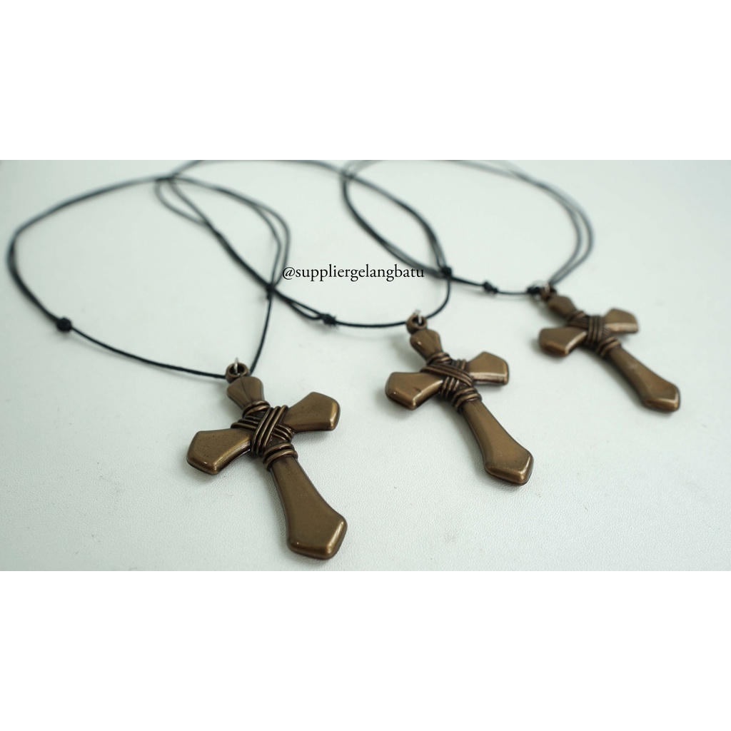 KALUNG SALIB ETNIK ADJUSTABLE NECKLACE KRISTIANI ANTI LUNTUR GROSIR