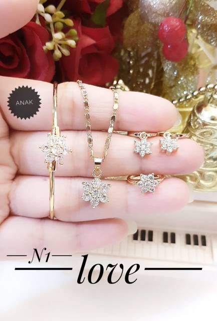 Xuping set perhiasan anak lapis emas 18k 2314h