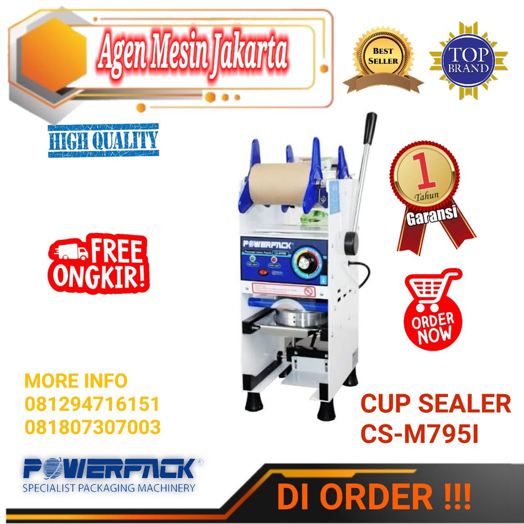 Mesin Penyegel Gelas Cup Manual Cup Sealer CS-M795i POWERPACK