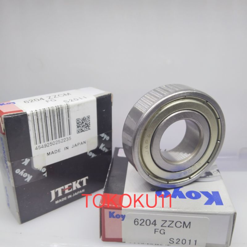 Bearing Lahar 6204 ZZ koyo Japan tutup besi